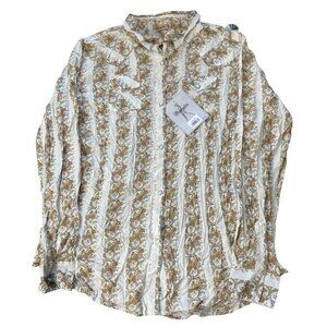 WRANGLER RAYON WOMENS WESTERN‎ FLORAL SHIRT SIZE 2XL | N1